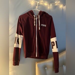 Maroon PINK Zip Up Hoodie S